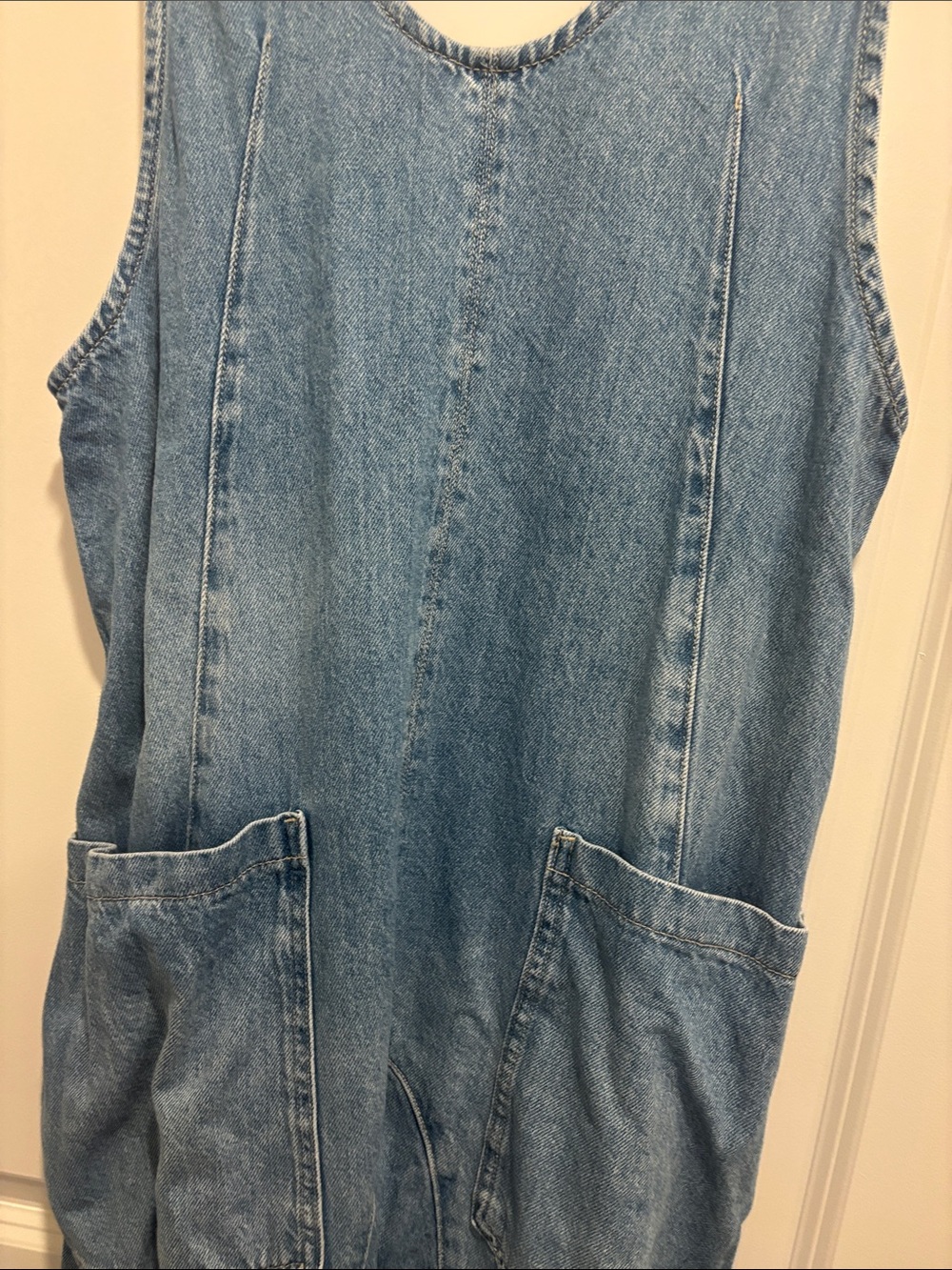 COPY We The Free Light Blue Denim Overalls with Pockets - Picture 4 of 7